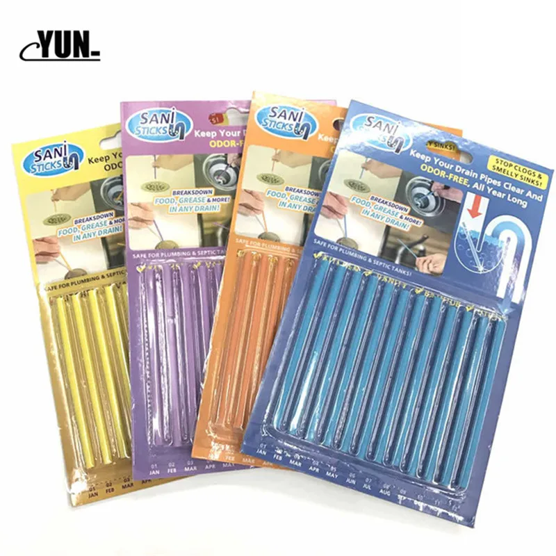 12Pcslot  Sewer Cleaning Rod Sticks Sewage Decontamination To Deodorant The Kitchen Toilet Bathtub Drain Cleaner (17)