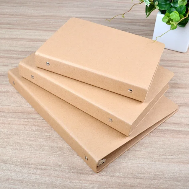 Creative vintage A4/A5/B5/A6  kraft folder documents( no sheets) 4 design kraft binder with slip case box office school supplies