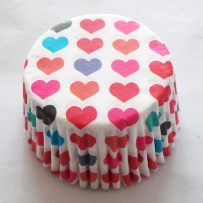 Buy Free shipping 100pcs 4 color heart printed paper
