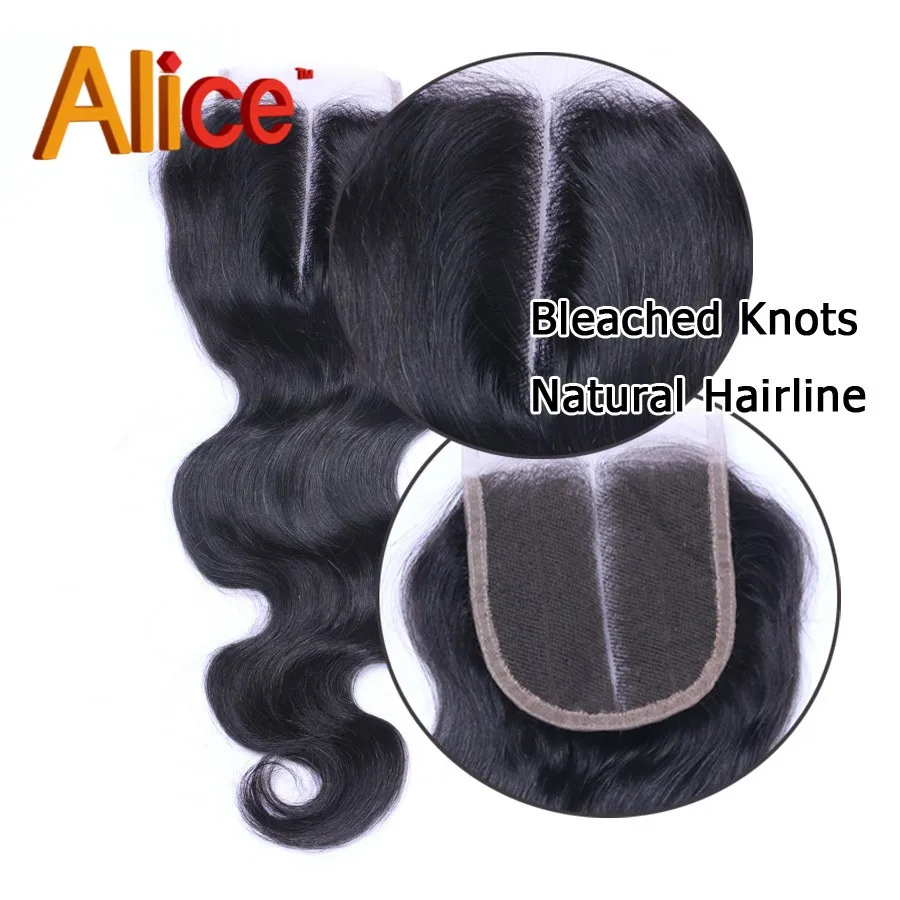 Cheap 9A Lace Front Closure Piece Free3Middle Part 4X4 Brazilian Virgin Human Hair Body Wave Lace Closure Bleached Knots  (2)