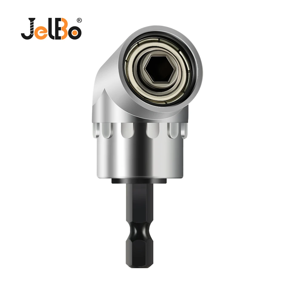  JelBo 105 Degrees Right Angle Adapter Drill Bits with 1/4'' Hex Shank Driver Extension Power Screwd
