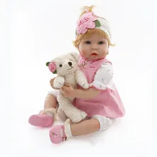 2017 New 22Inch 55cm Silicone Reborn Dolls Babies Juguetes Realistic Reborn Baby Bonecas Children Toys Brinquedos Menina