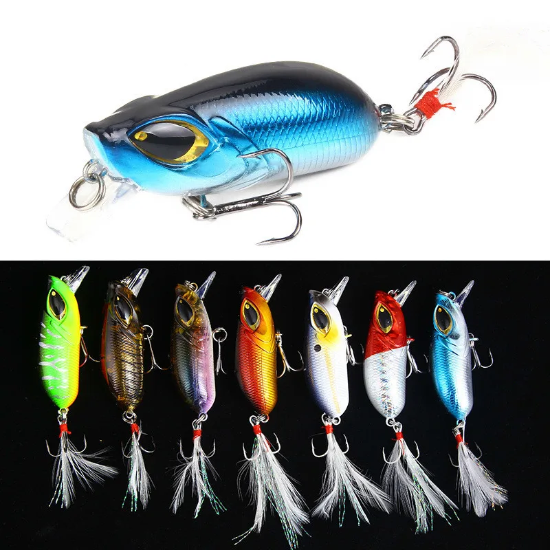 

7Pcs/lot 5cm 8.1g Wobbler Fishing Lures Crankbait Laser Skin Artificial Fishing Baits With 6# Hook For Sea River Ocean Pesca