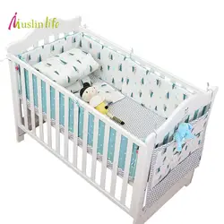 Muslinlife хлопок младенческой комплект детского постельного белья, елка с рисунком кроватки Постельное белье, костюм для 130*70 см кроватки