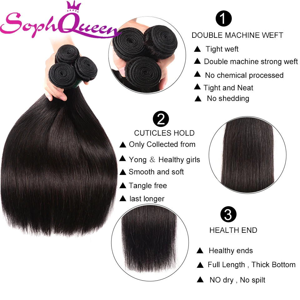 Soph queen волосы 360 Кружева Фронтальные с пучками индийские Remy прямые человеческие волосы переплетения пучки с фронтальной застежкой с волосами младенца