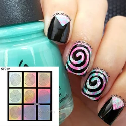 

9 Tips/Sheet Swirl Nail Vinyls Stickers Laser Cyclone Nail Art Manicure Stencil Stickers NF212