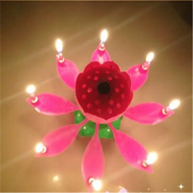 Горячая Распродажа, романтический музыкальный цветок лотоса, подарок на день рождения, музыкальная свеча, свеча на день рождения, Рождественская вечеринка, Хэллоуин