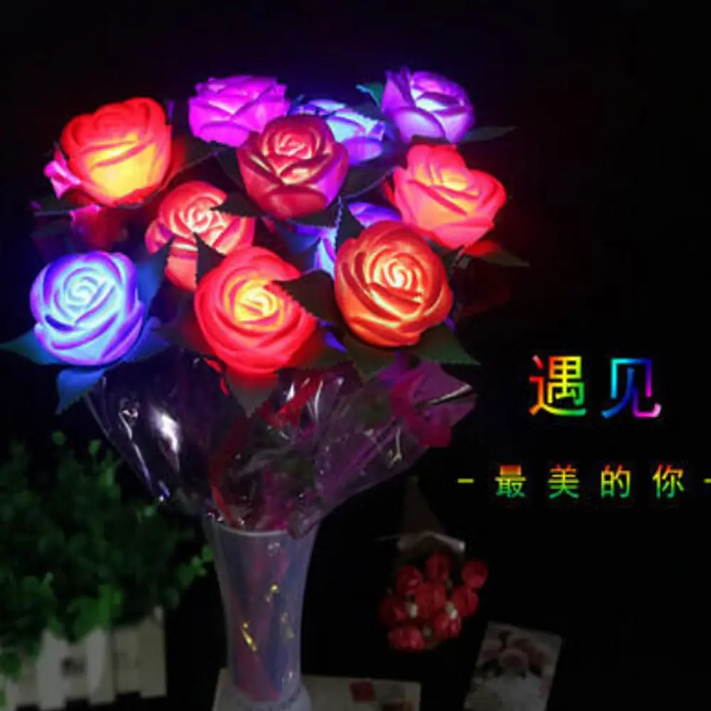 Simulation Roses LED Rose Bouquet Lights Shining Flower Valentine's Day