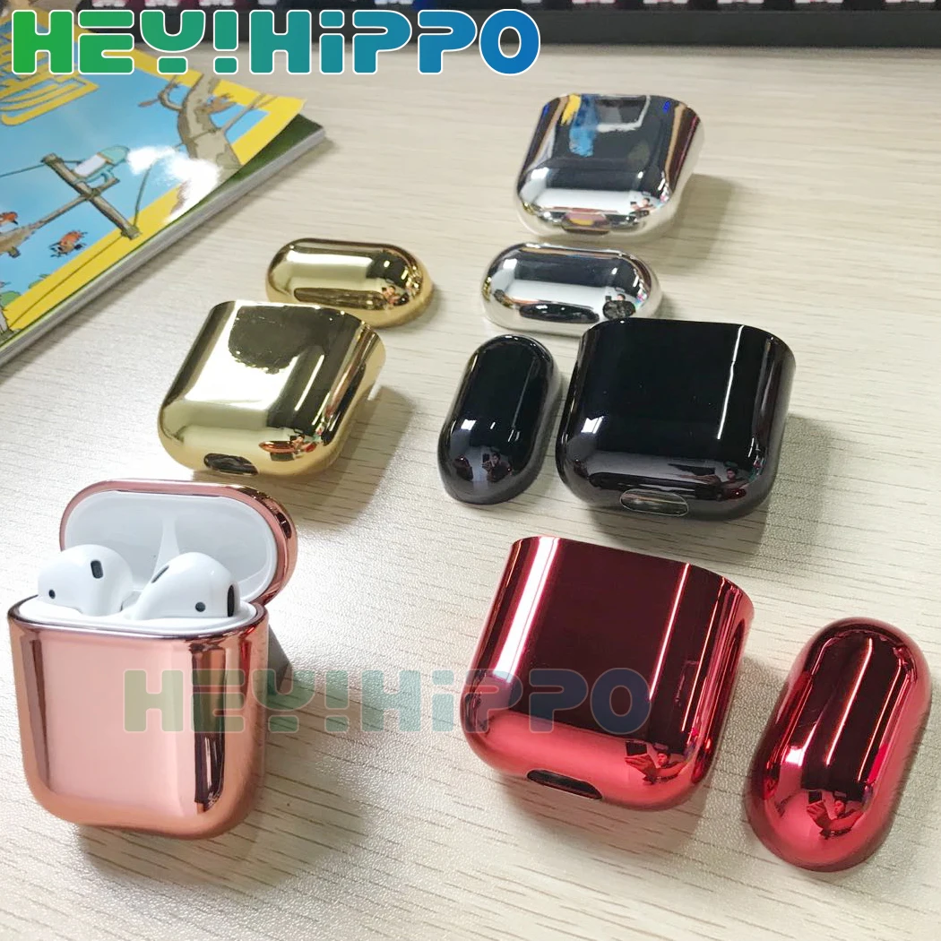 

plating hard shell earphone shell for Apple Airpods protective case luxury gold box all new Anti-fall cover For airpods 2 coque