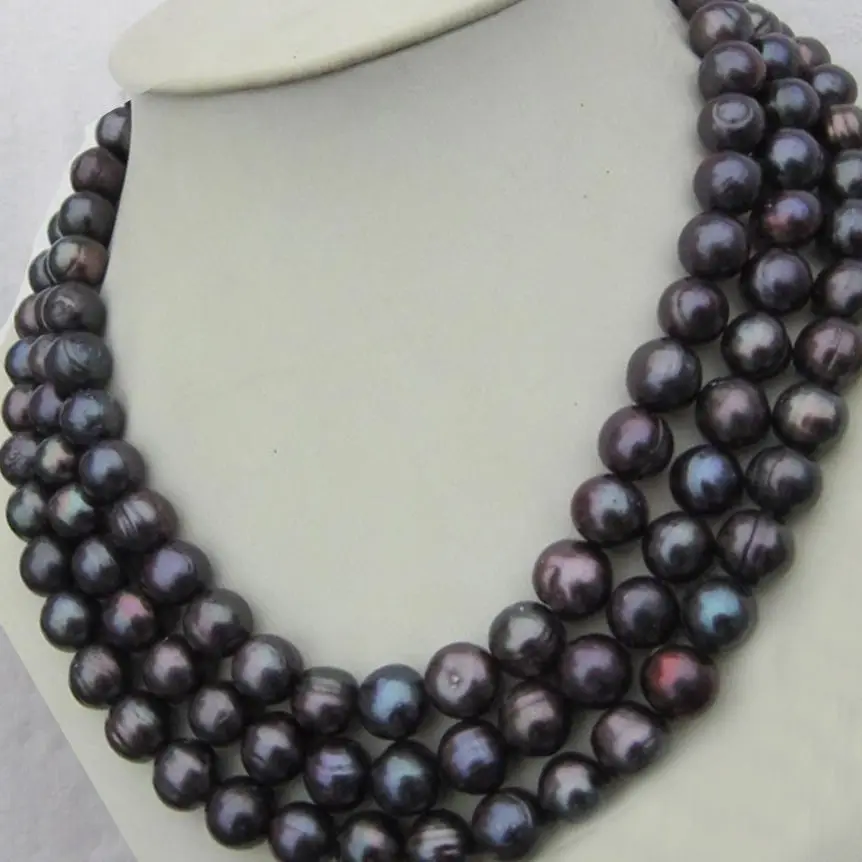 

50'' stunning 11-12MM NATURAL TAHITIAN BLACK PEARL NECKLACE 50inch 925silver clasp