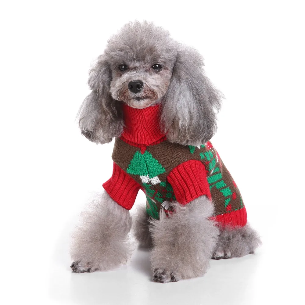 S/M/L/XL Рождественская модная удобная одежда для домашних животных праздничное платье свитер вязаная одежда Honden Kledij одежда для домашних животных#0806