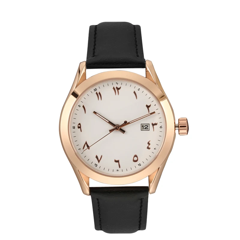 

Men's Fashion Top Brand Luxury Leather Japan Movement Date Function Watch Arabic Numerals Montres Homme