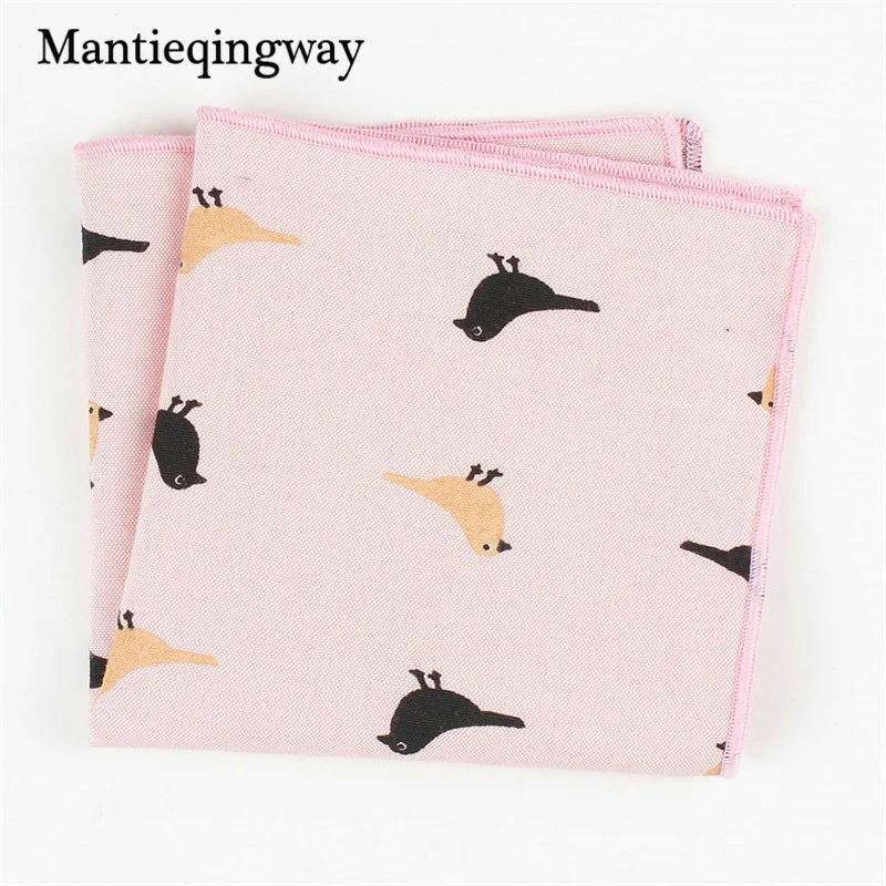 Mantieqingway Повседневное Животные Pattern Pocket Square платок для мужской костюм хлопка 24*24 см платок грудь Полотенца Hanky