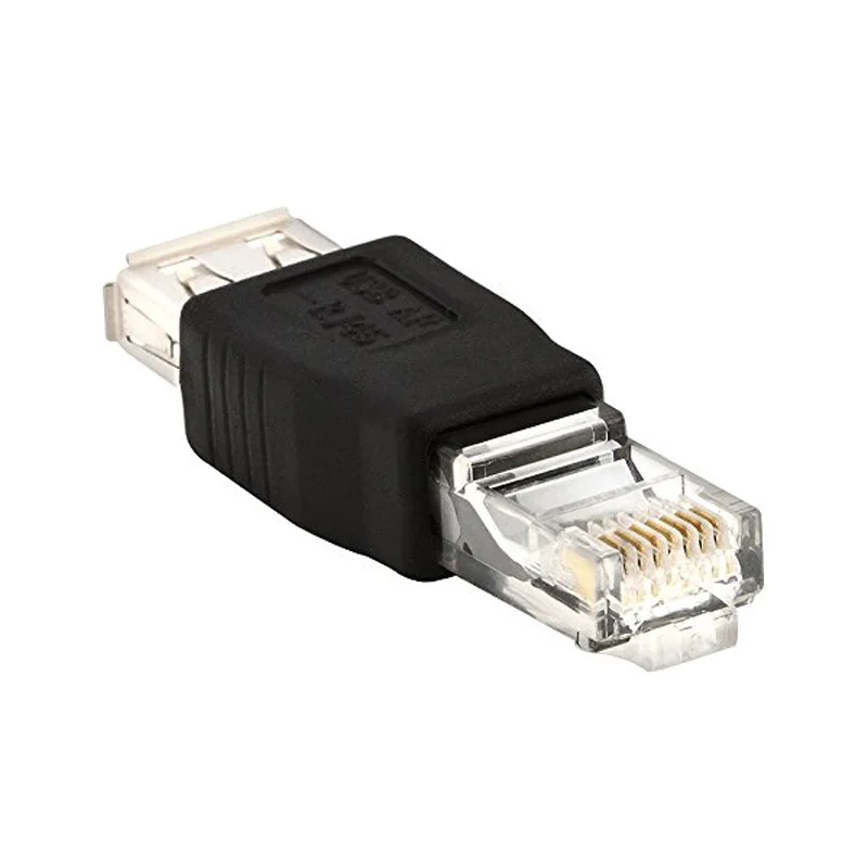 20 Pieces Ethernet RJ45 Male to USB Female Adapter Plug Socket Converters
