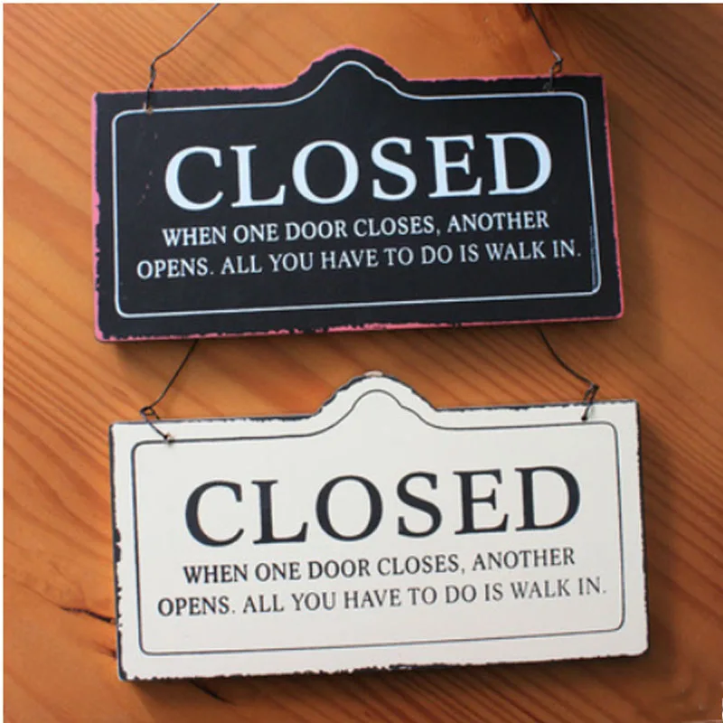 closed sign on door