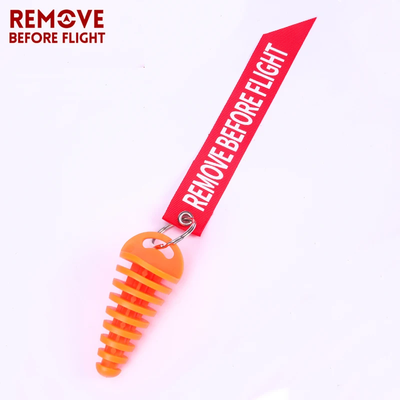 exhaust pipe plug remove before flight tag-orange