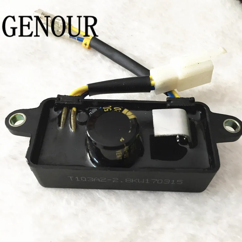 voltaje de salida de 100 VCC Regulador de voltaje del generador AVR 2KW regulador de voltaje monof/ásico Piezas del generador de gasolina con carcasa de aluminio