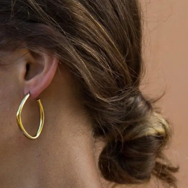 

Rongho Punk irregular Geometric metal earrings for women Gold earring femme brincos Hyperbole jewelry