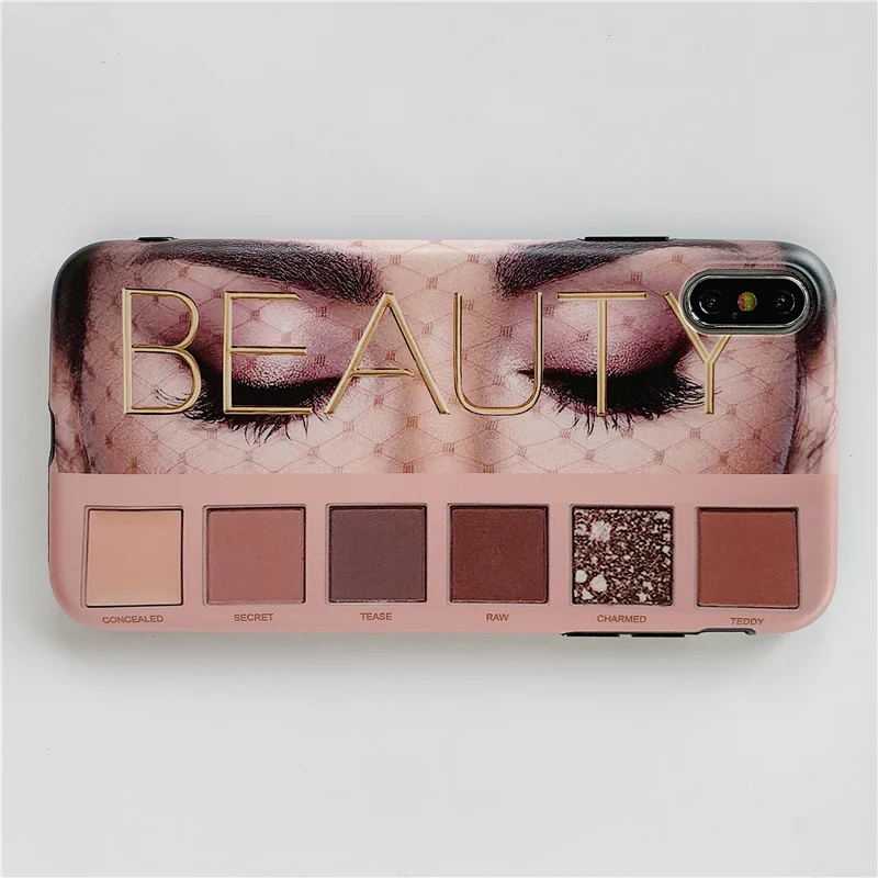 

Phone Case For iphone XS Max XR XS Eyeshadow Palette painted case for iphone 6 6s 7 8 plus soft silicone case cover