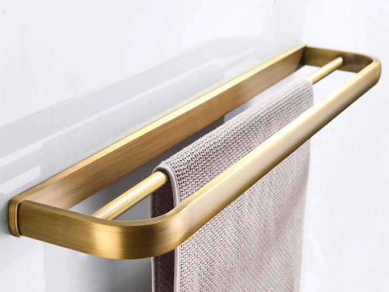 double towel bar wal mounted bronze antique 1