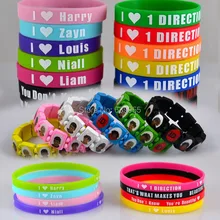 Pulseira de madeira 26x 1d eu amo uma direção, super star, silicone, pulseira, cores mistas, moda, joias, peça, presente para crianças