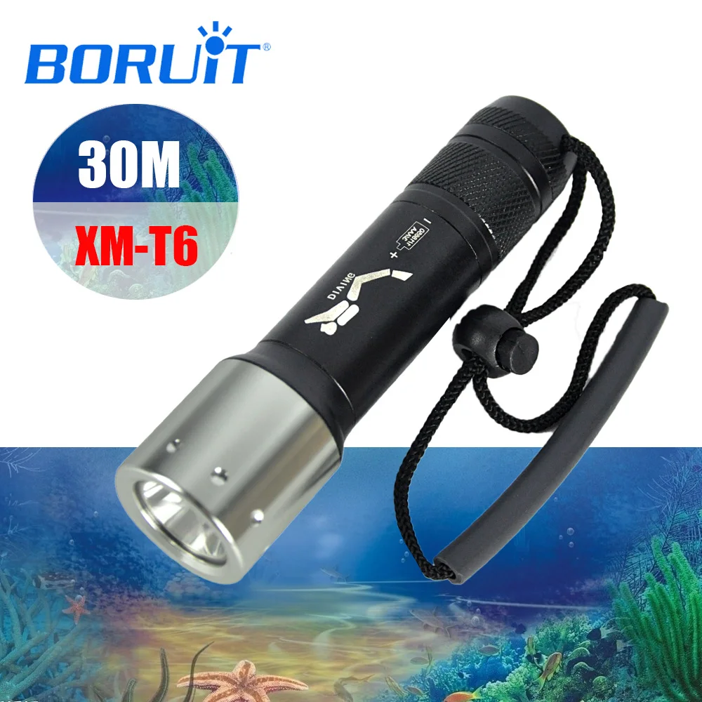 

Boruit Lantern Underwater Lamp 30M XML T6 LED Flashlight Scuba Diving Flashlight Tactical Torch Waterproof Submarine Light 18650