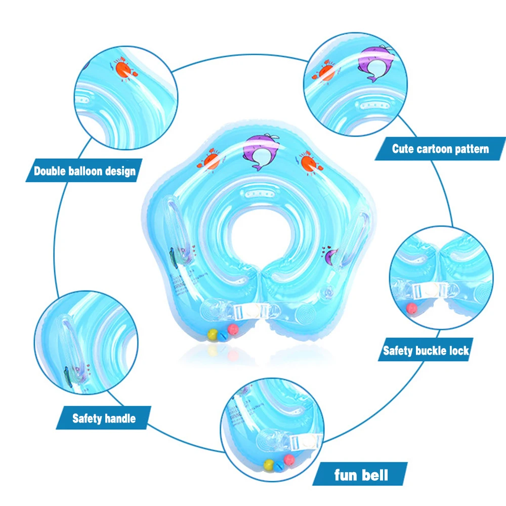 Воротником для малышей Новорожденные шеи утолщение плавательный круг для детей детский спасательный круг для ванной Аксессуары для бассейна