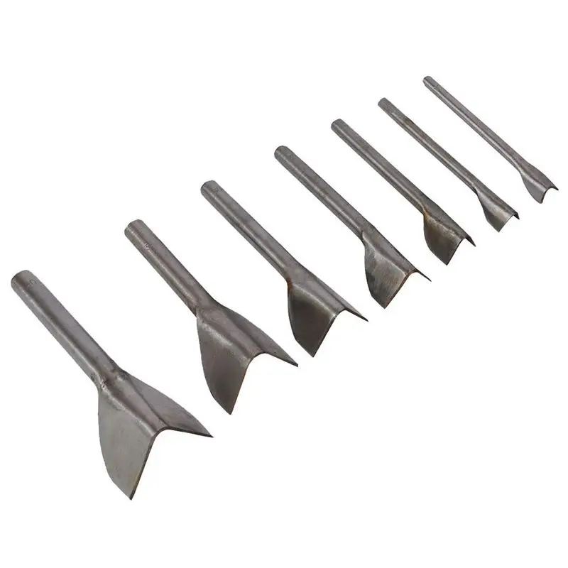 

7 Pcs V Shape Leather Craft Half-Round Cutter Punch Strap Belt Wallet Bag With 7 Size(10Mm,15Mm,20Mm,25Mm,30Mm,35Mm,40Mm)