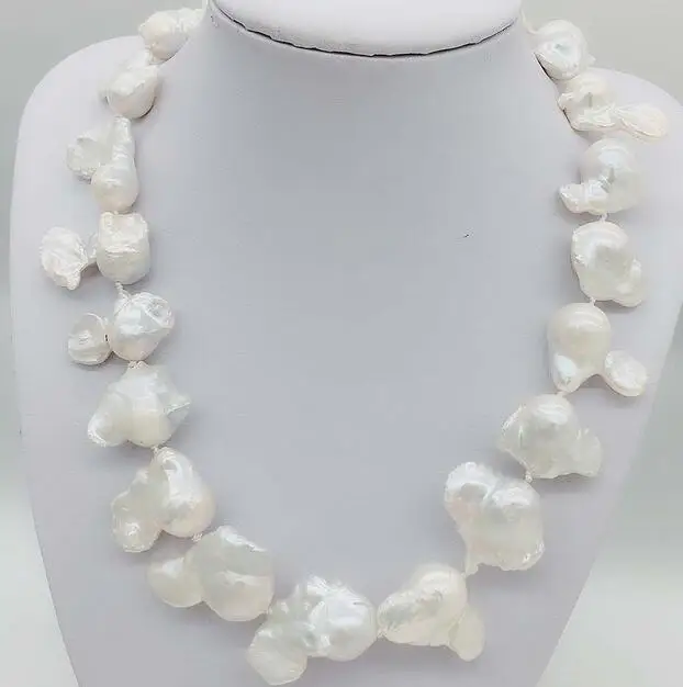 

12x22-30mm Big Baroque Reborn Keshi Pearl Necklace