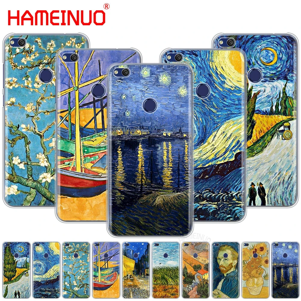 HAMEINUO Van Gogh чехол для телефона с изображением звездной ночи huawei Ascend P7 P8 P9 P10 P20 lite plus