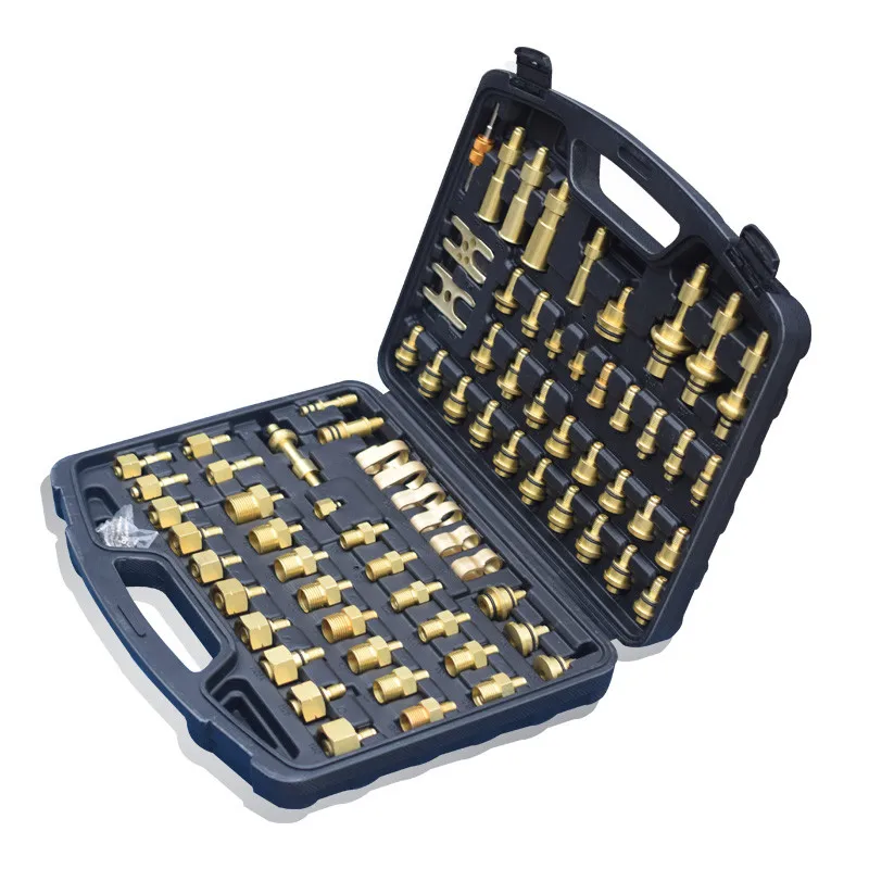 77Pcs /Set Auto Air Conditioning Leak Test Kit Detection Tool Adaptere