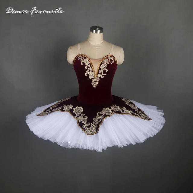 customer size made professional ballet costume tutu burgundy velvet