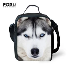 FORUDESIGNS/Высокая мужская сумка для ланча, крутая 3D Сумка-ланч с принтом собаки хаски для женщин, изолированный Ланч-бокс для взрослых lancheira termica