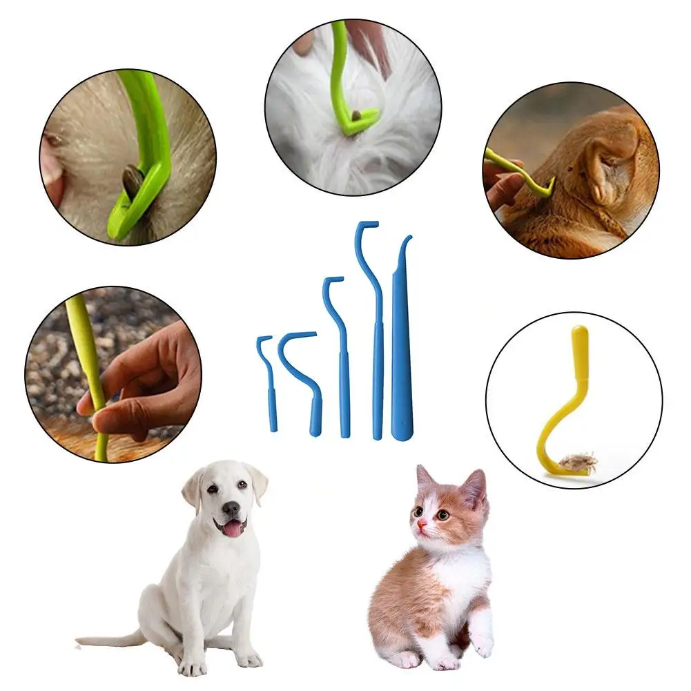 5 шт./лот пластиковые блошиные и клещевые инструменты для удаления крючков, товары для домашних собак, кошачьи товары для домашних собак