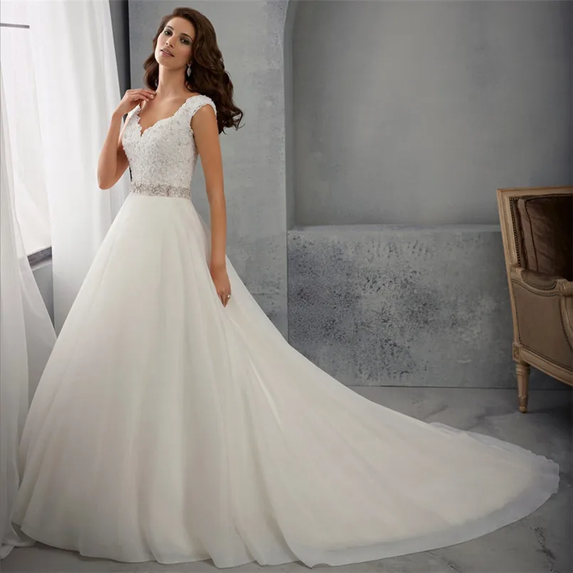 

Graceful A Line Silky Organza Bridal Gowns With Beading Bowknot Sleeveless Lace Wedding Dress Court Train Bridal Gowns