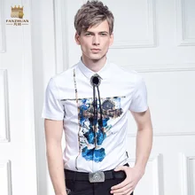 Новая Мужская модная летняя мужская майка большого размера с коротким рукавом стрейч тонкий европейский дизайн печать 612043 распродажа