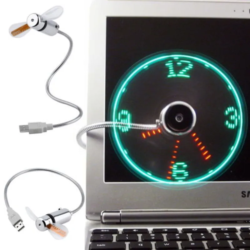 Милые мини гаджеты с usb вентилятором гибкие светодиодные часы гусиной шеей