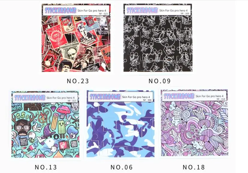 Sunscreen fastness Color Sticker For Gopro Hero 4 Action Camera Skin Protector Full Body Waterproof Case (5)