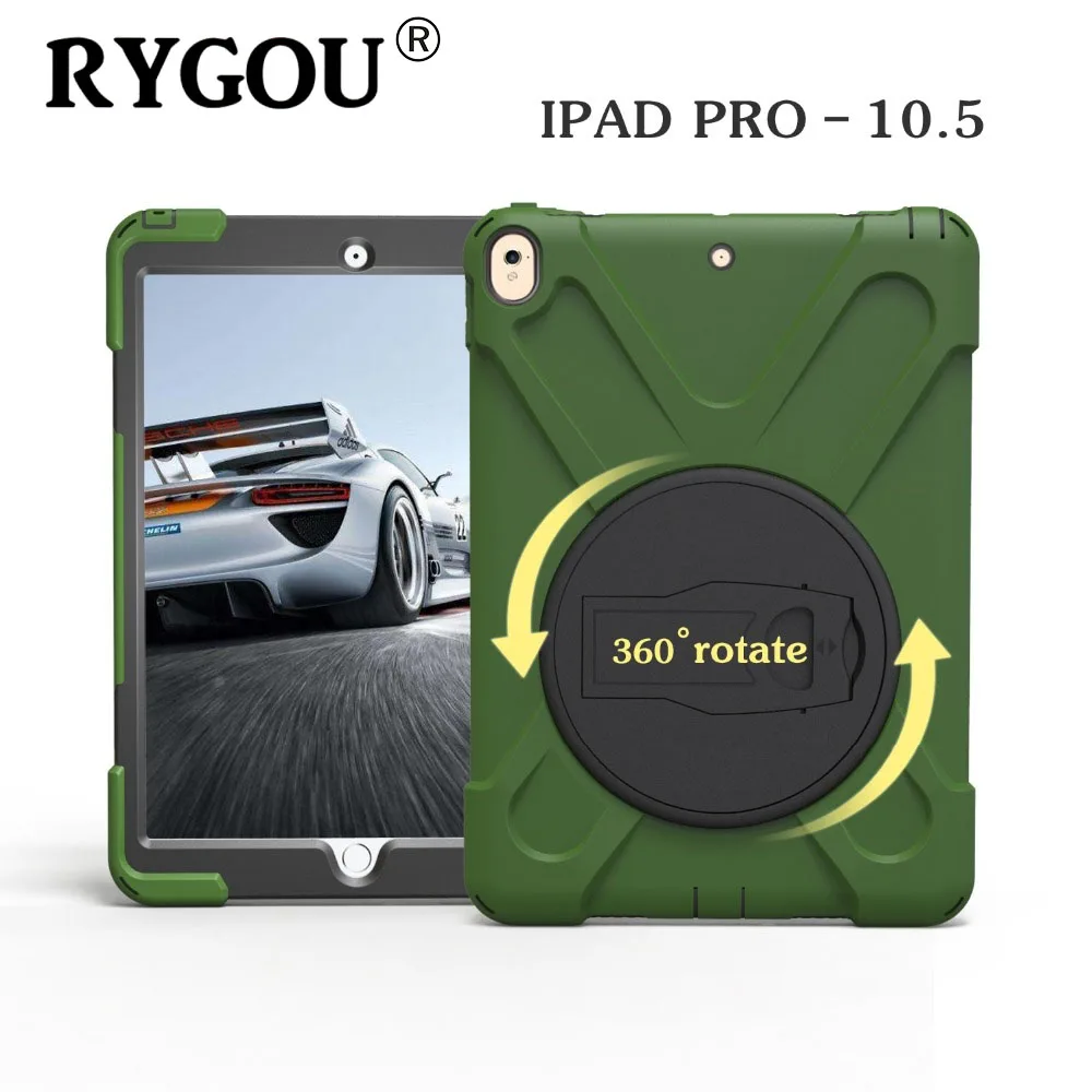 

RYGOU For 2017 New iPad Pro 10.5 inch Case Full Body Protective Impact Resistant Hybrid Heavy Duty Defender Cover For iPad 10.5