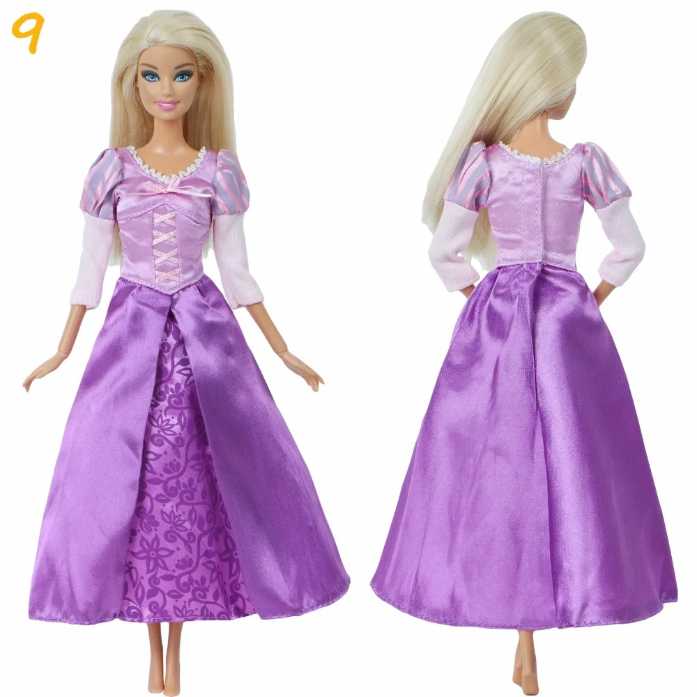 Аксессуары для кукол классическое сказочное платье копия Рапунцель Принцесса бальное платье косплей костюм Одежда для куклы Барби игрушка для девочек