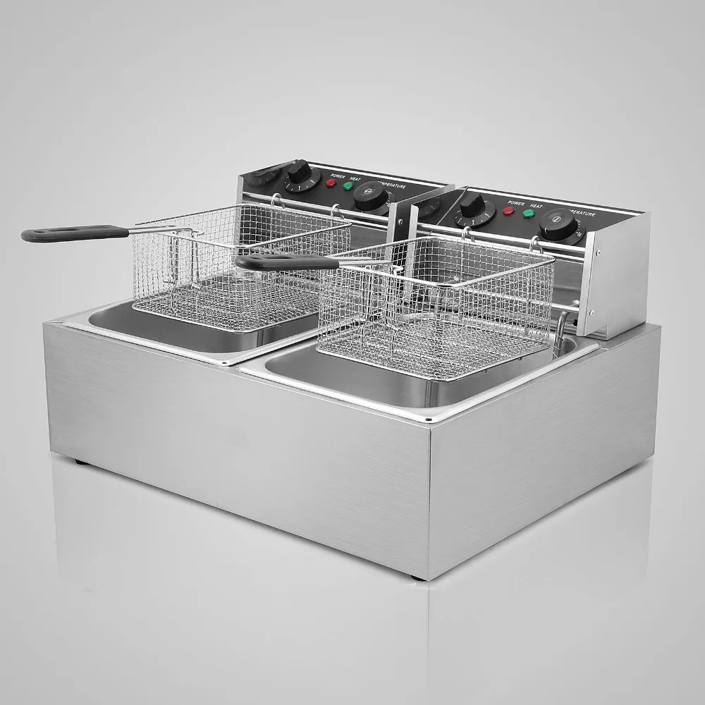 2x10L-Stainless-Steel-Commercial-Twin-Double-Tank-Electric-Deep-Fat-Fryer-Basket