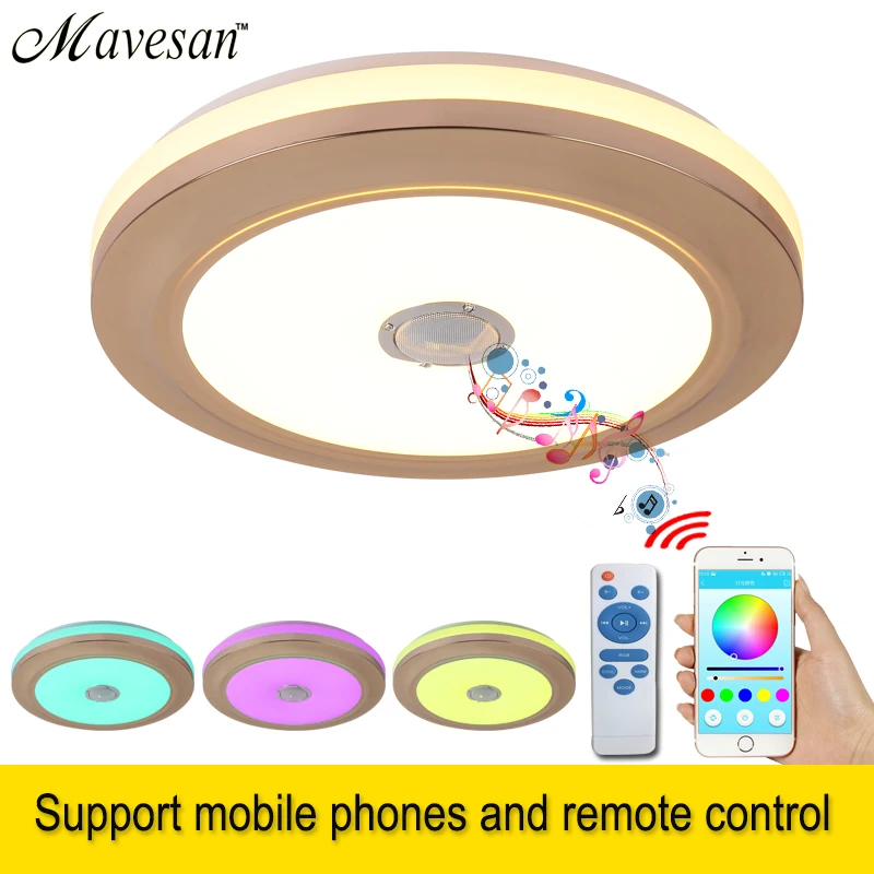 

RGB Music Lamp LED Chandelier With Bluetooth Control Color Changing Luminaire LED Lustres Modern Chandelier Lighting For Bedroom
