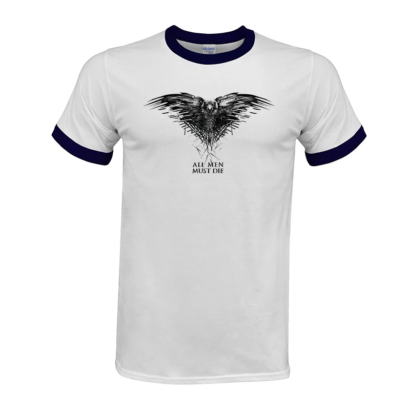

Three-eyed crow 2018 New Game of Thrones T Shirt Men All Men Must Die T-shirt Men's Tee Shirts Camisetas No glue printed