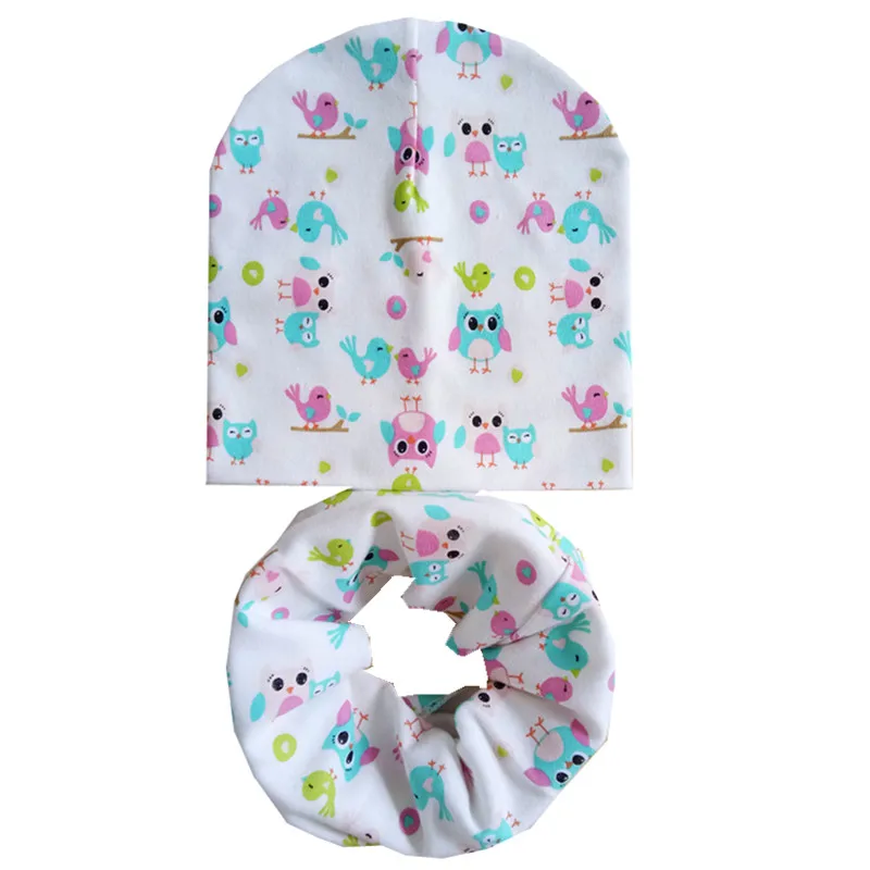 owl hat scarf Новая стильная вязаная крючком Детская шапка со звездами, шарф, осенне-зимняя шапка для девочек и мальчиков, Детский комплект из шапки и шарфа, Детские шапочки и шарфа - Цвет: owl hat scarf