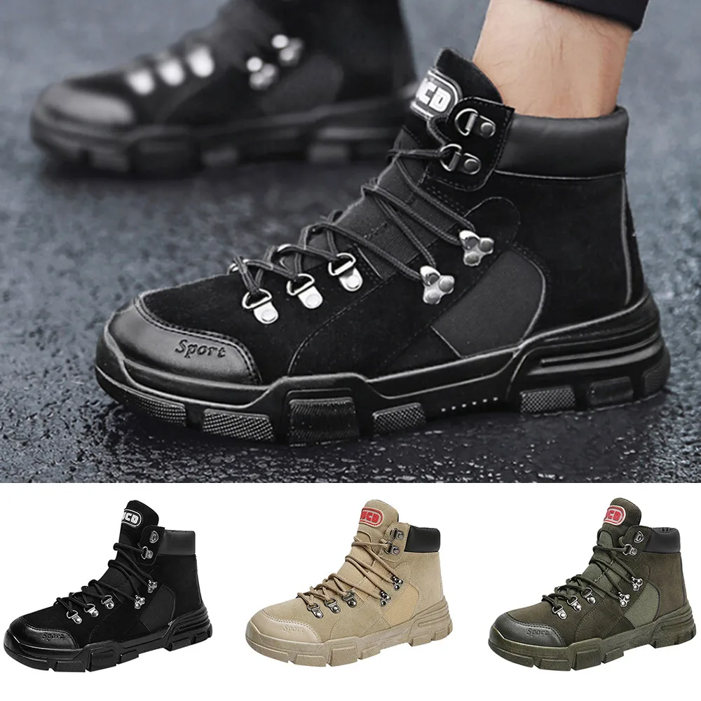 SAGACE/Мужские дышащие кроссовки на плоской подошве; удобные рабочие ботинки; сезон осень-зима; мужские ботинки;