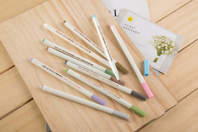 10 цветов Манга Аниме металлический художественный маркер каллиграфия кисти ручки граффити наброски маркеры для рисования офисные школьные принадлежности
