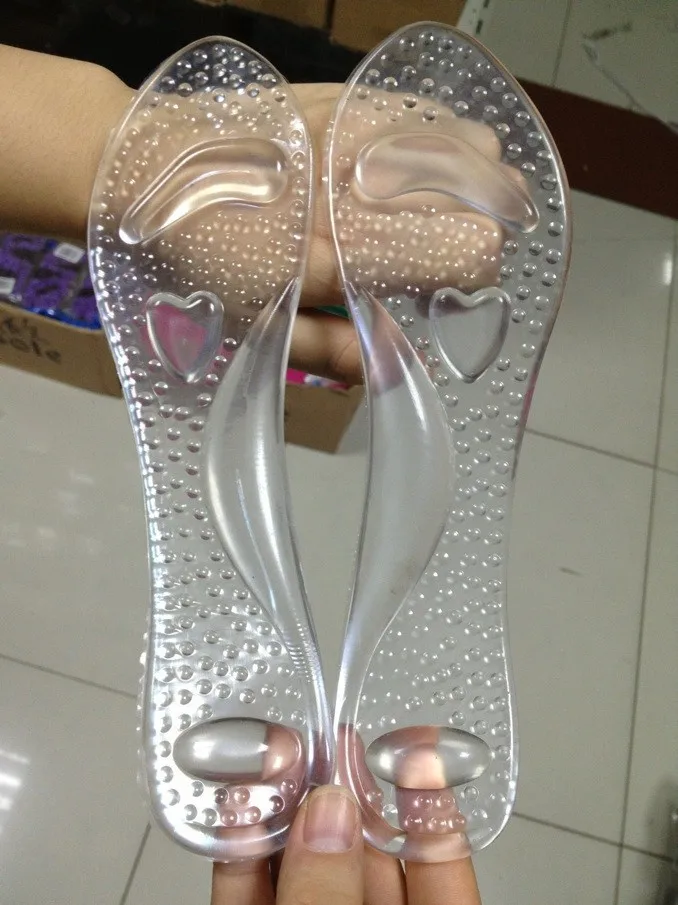 

feet care tool transparent 3/4 Silicone Gel Orthotic for flat feet Arch Support Insoles high heels orthopedic Shoe Inserts