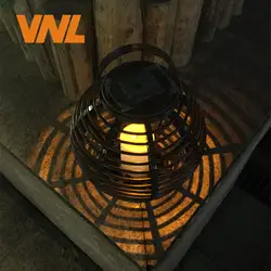 VNL Водонепроницаемый IP65 светодио дный солнечные свечи Фонари с мерцающим Amber светодио дный ротанга лампы открытый декоративные садовые