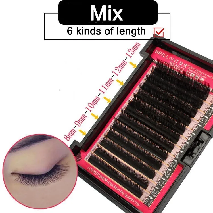 

ZHIYOU Mega Volume Thick Customized Extensions Thick Soft 8-13mm Mixed Plant False Eyelash Grafting 0.07/0.10/0.12/0.15