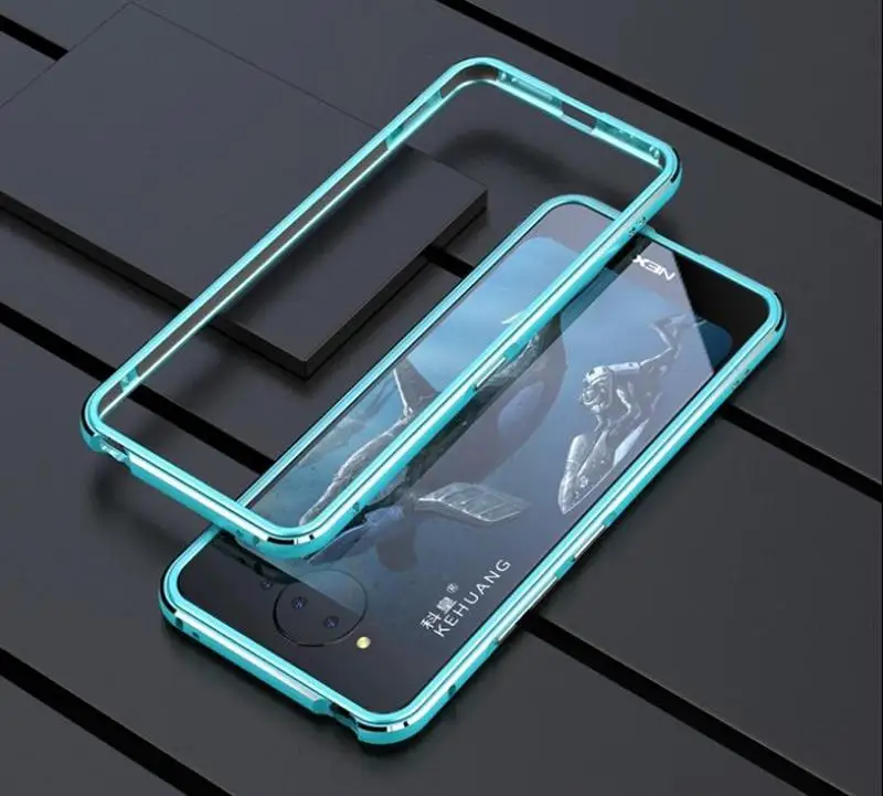 Небесно-голубой Роскошный металлический каркас для чехол для vivo NEX vivo nex S чехол глянцевый алюминиевый бампер защитный чехол для vivo NEX s чехол для телефона s - Цвет: Небесно-голубой